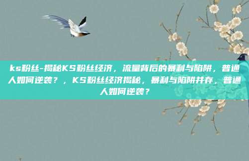 ks粉丝-揭秘KS粉丝经济，流量背后的暴利与陷阱，普通人如何逆袭？，KS粉丝经济揭秘，暴利与陷阱并存，普通人如何逆袭？