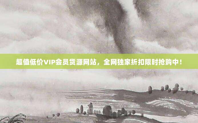 超值低价VIP会员货源网站，全网独家折扣限时抢购中！