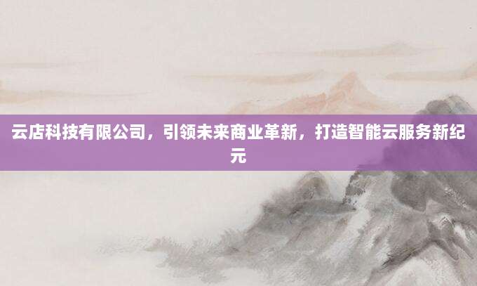 云店科技有限公司，引领未来商业革新，打造智能云服务新纪元