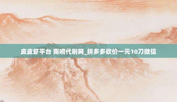 皮皮虾平台 南嗬代刷网_拼多多砍价一元10刀微信