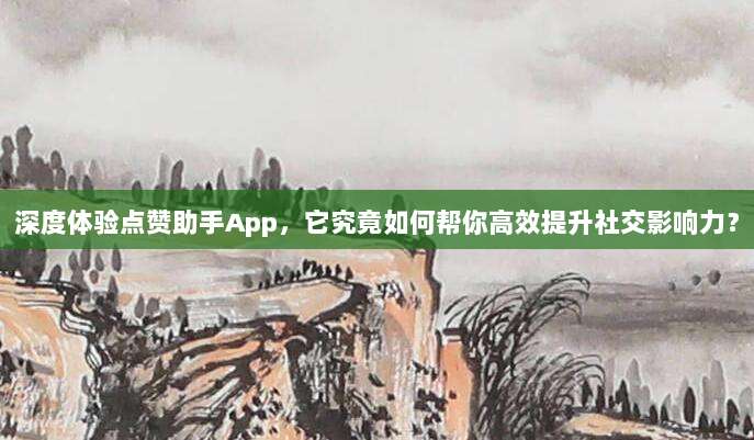 深度体验点赞助手App，它究竟如何帮你高效提升社交影响力？