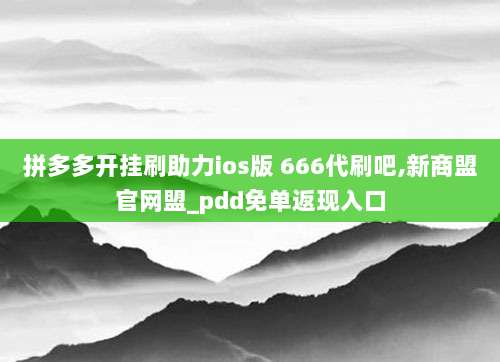 拼多多开挂刷助力ios版 666代刷吧,新商盟官网盟_pdd免单返现入口